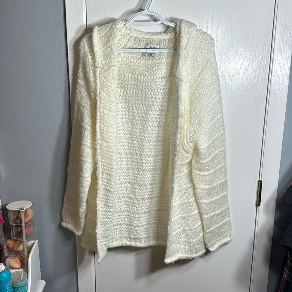 NWOT urban outfitters cream hooded cardigan